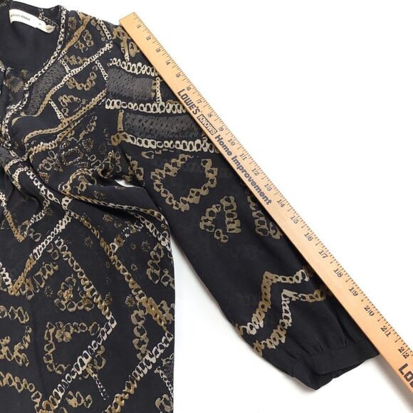 ISABEL MARANT Nimazu Studded Kaftan Tunic Midi Dress Black Chain Print Indie 4 - Picture 5 of 12